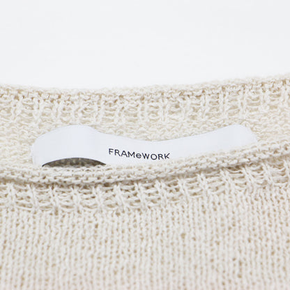 24春夏 ウォッシャブル ニュアンス ワイド プルオーバー / ニット 長袖 チュニック丈 ボートネック