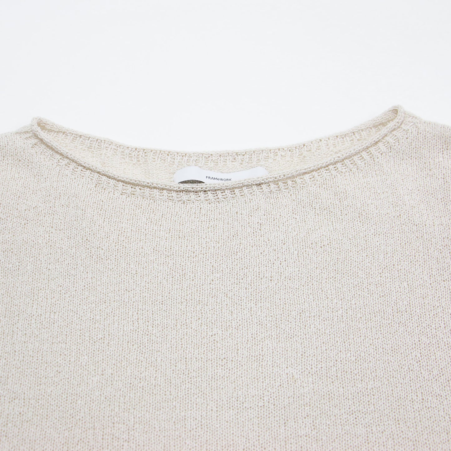 24春夏 ウォッシャブル ニュアンス ワイド プルオーバー / ニット 長袖 チュニック丈 ボートネック