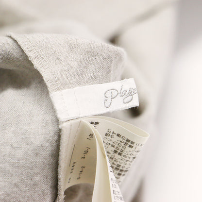 21春夏 セーラーカラーブラウス / シャツ 長袖 チュニック丈 Vネック スリット リネン