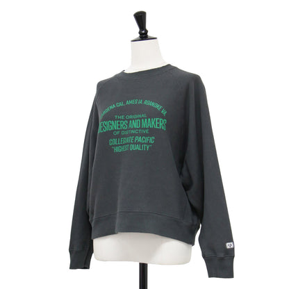 × SLOBE IENA 別注 25春夏 ショートスウェット/ プルオーバー 長袖 ショート丈 クルーネック コンパクト プリント