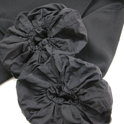 ギャザー ボリュームスリーブ コンパクト プルオーバー / PINCH SLEEVE KNIT TOP ニット 7分袖 Uネック ミラノリブ