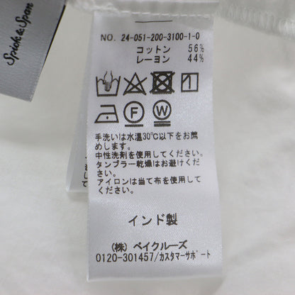 24春夏 コットンボイル タック フリル ブラウス / 長袖 チュニック丈 バンドカラー タック フリル ボリュームシルエット
