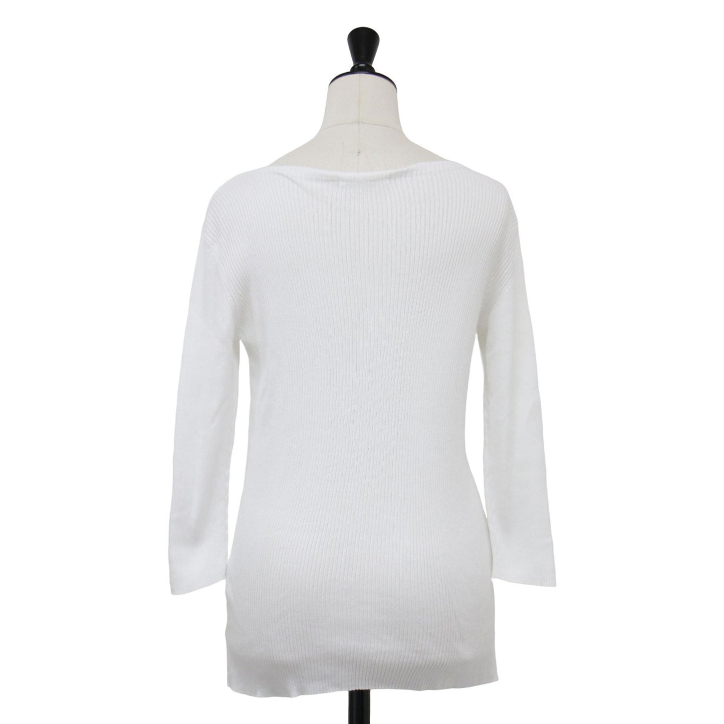 24春夏 ギザコットン リブ ボートネック プルオーバー / カットソー 7分袖 ボートネック コンパクト ストレッチ コットン