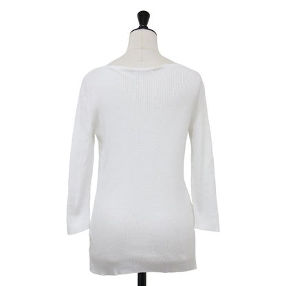 24春夏 ギザコットン リブ ボートネック プルオーバー / カットソー 7分袖 ボートネック コンパクト ストレッチ コットン