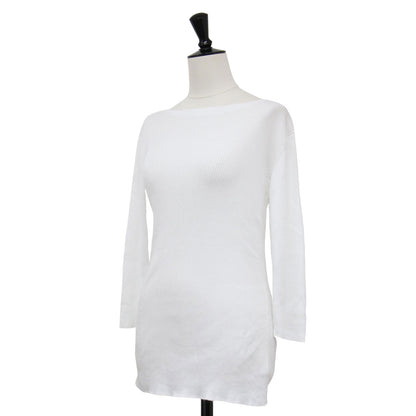 24春夏 ギザコットン リブ ボートネック プルオーバー / カットソー 7分袖 ボートネック コンパクト ストレッチ コットン