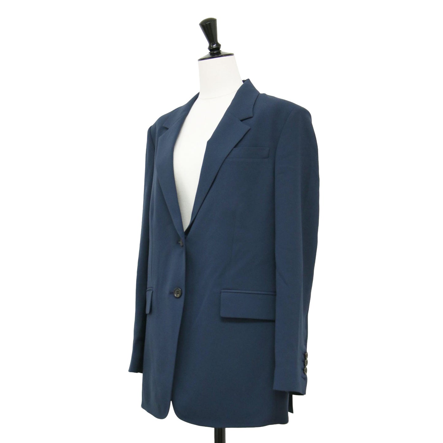 25春夏 ストレート テーラード ジャケット / Satin Crepe Straight Blazer ブレザー 長袖 オーバーサイズ 2B スリット ウォッシャブル