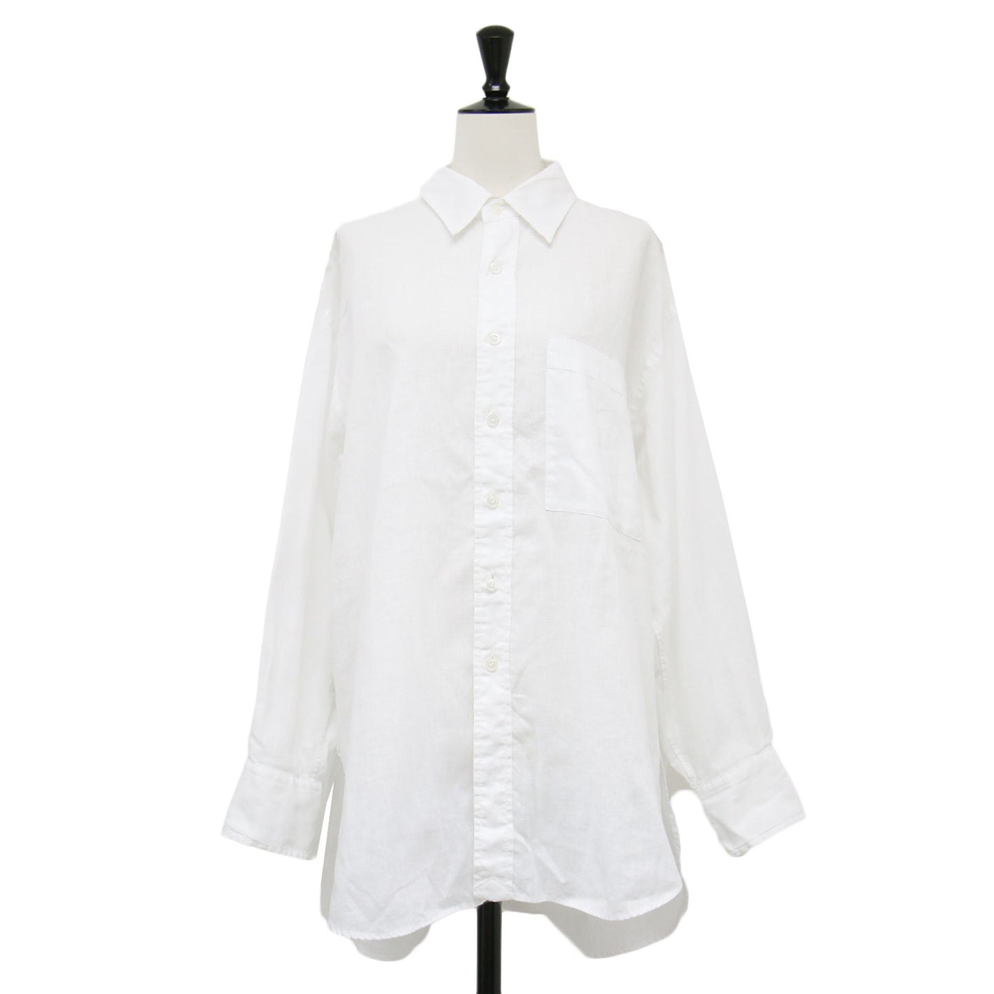 24春夏 コットン リネン ルーズシャツ / ブラウス 長袖 ワイド ドロップショルダー