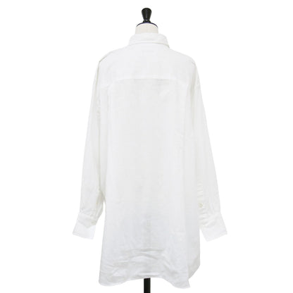 24春夏 コットン リネン ルーズシャツ / ブラウス 長袖 ワイド ドロップショルダー