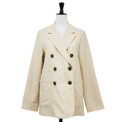 23春夏 ソフトツイル 6ボタンジャケット / ブレザー 長袖 テーラード オーバーサイズ スリット ウール