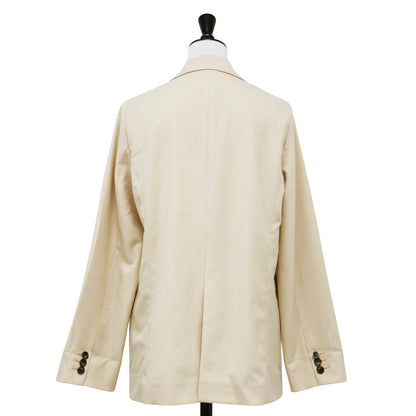 23春夏 ソフトツイル 6ボタンジャケット / ブレザー 長袖 テーラード オーバーサイズ スリット ウール