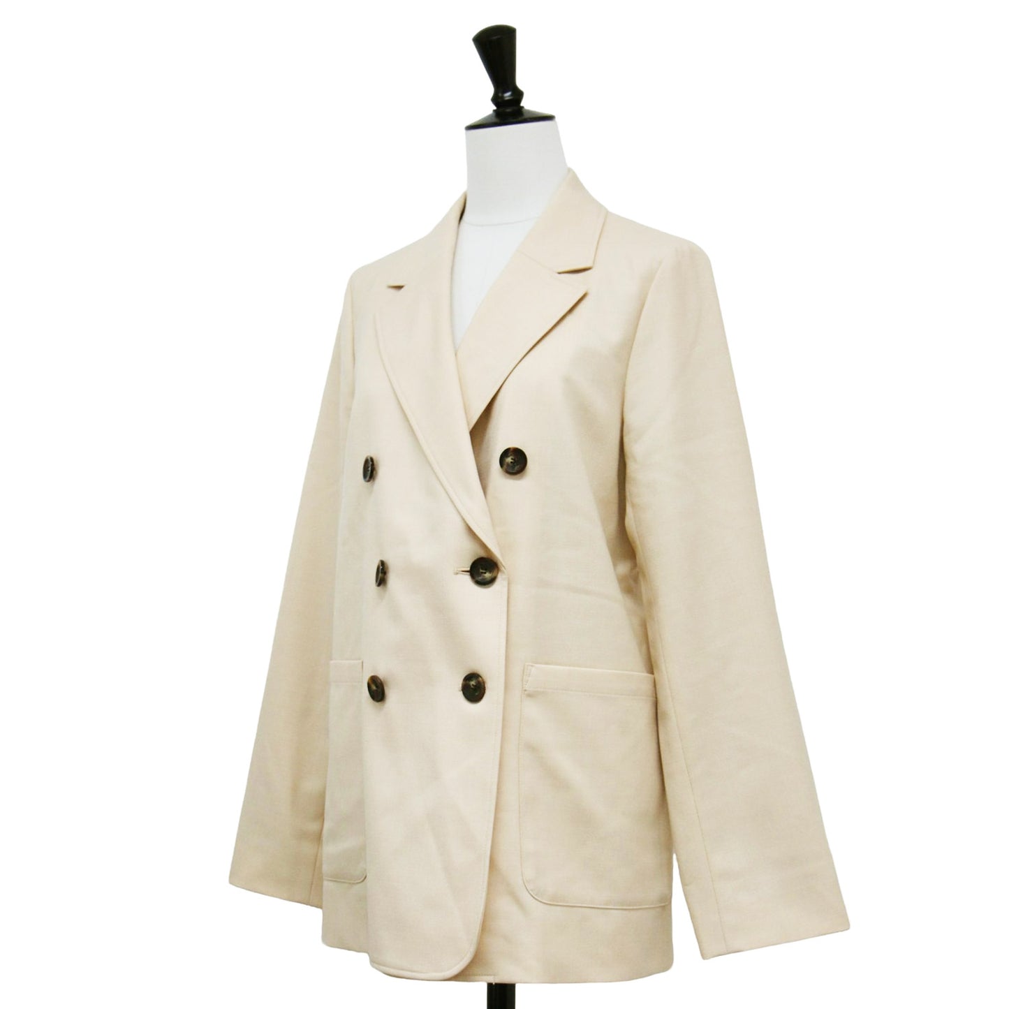 23春夏 ソフトツイル 6ボタンジャケット / ブレザー 長袖 テーラード オーバーサイズ スリット ウール