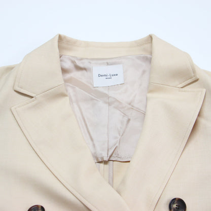 23春夏 ソフトツイル 6ボタンジャケット / ブレザー 長袖 テーラード オーバーサイズ スリット ウール