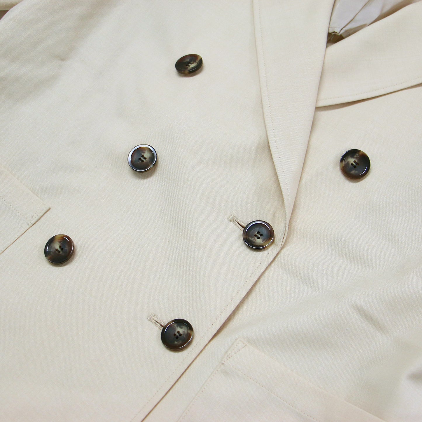 23春夏 ソフトツイル 6ボタンジャケット / ブレザー 長袖 テーラード オーバーサイズ スリット ウール