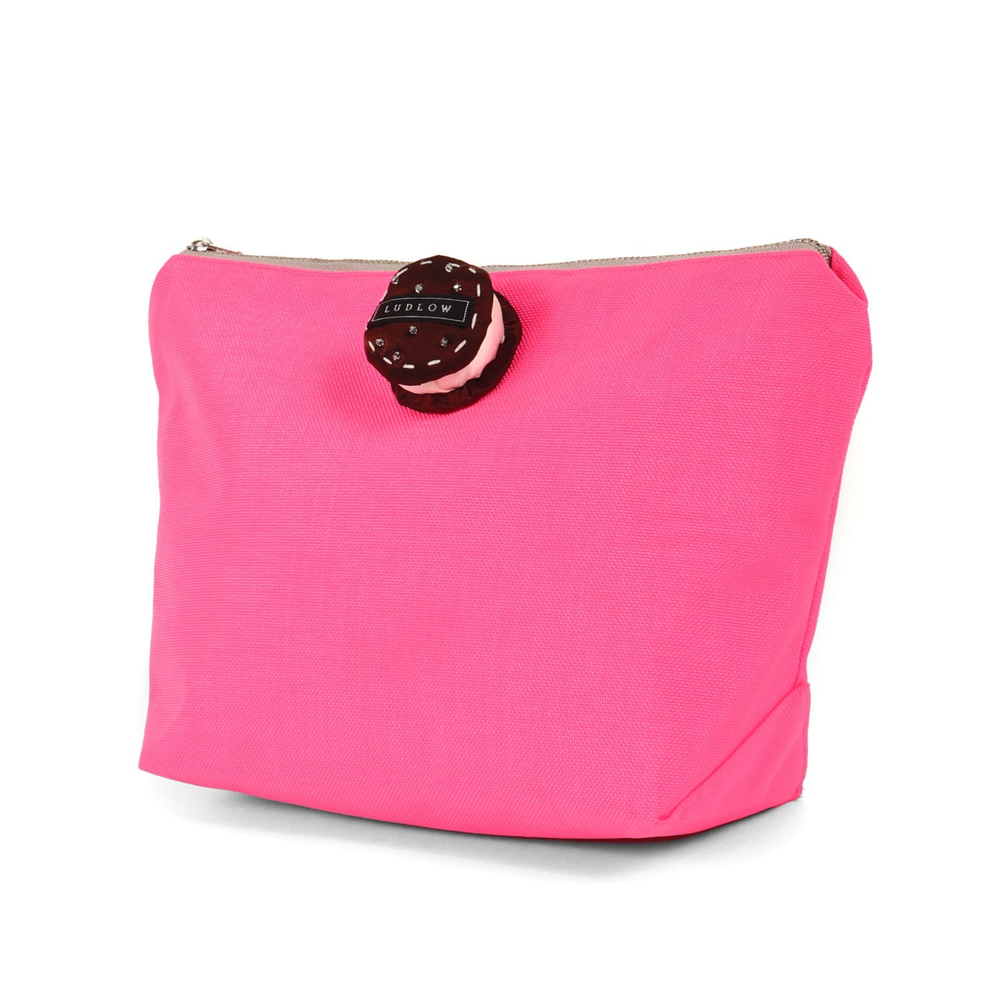 ネオンカラー マカロン ポーチ / ビジュー ブランドロゴ