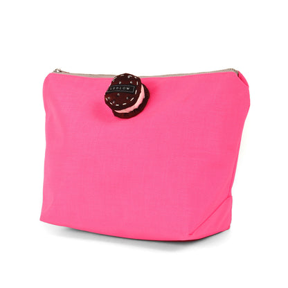 ネオンカラー マカロン ポーチ / ビジュー ブランドロゴ