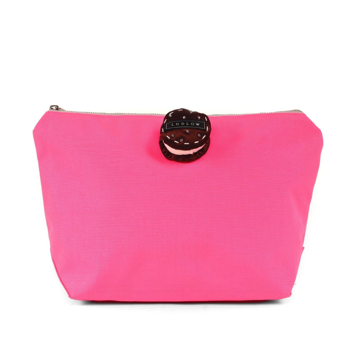 ネオンカラー マカロン ポーチ / ビジュー ブランドロゴ