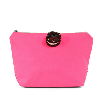 ネオンカラー マカロン ポーチ / ビジュー ブランドロゴ