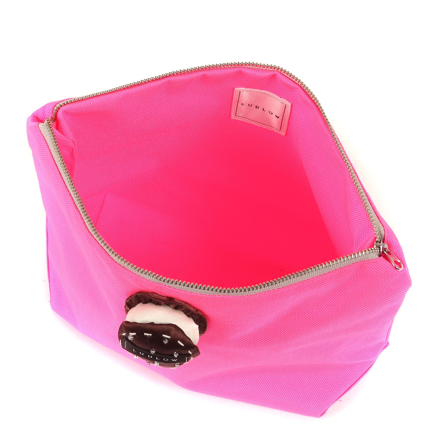 ネオンカラー マカロン ポーチ / ビジュー ブランドロゴ