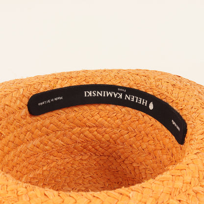 リボン カンカン帽 / CATHERINE ラフィアハット 帽子 ロゴ チャーム