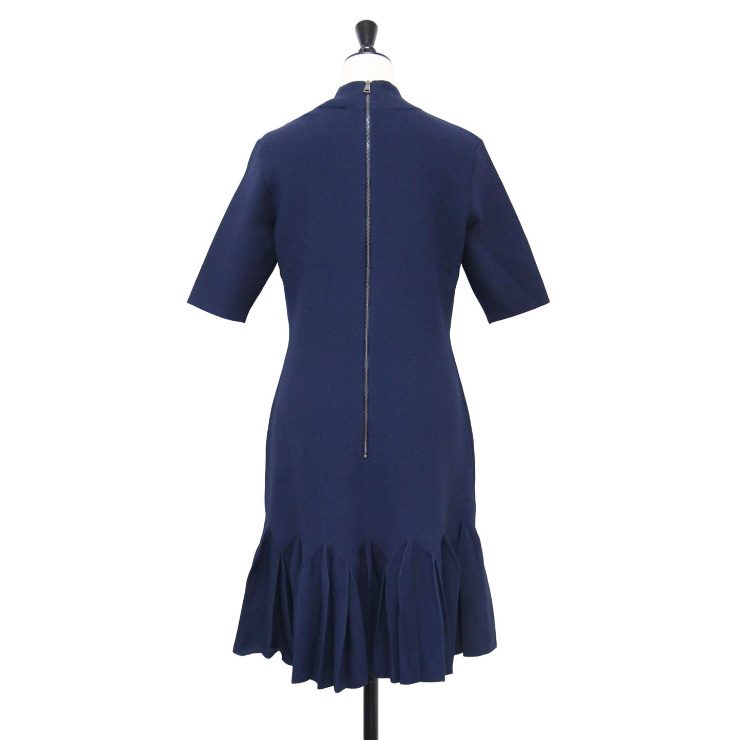 ハイネック フレア 切替 ニット ドレス / Full Milano Fit And Flare Dress ワンピース 5分袖 膝丈 ミニ ストレッチ