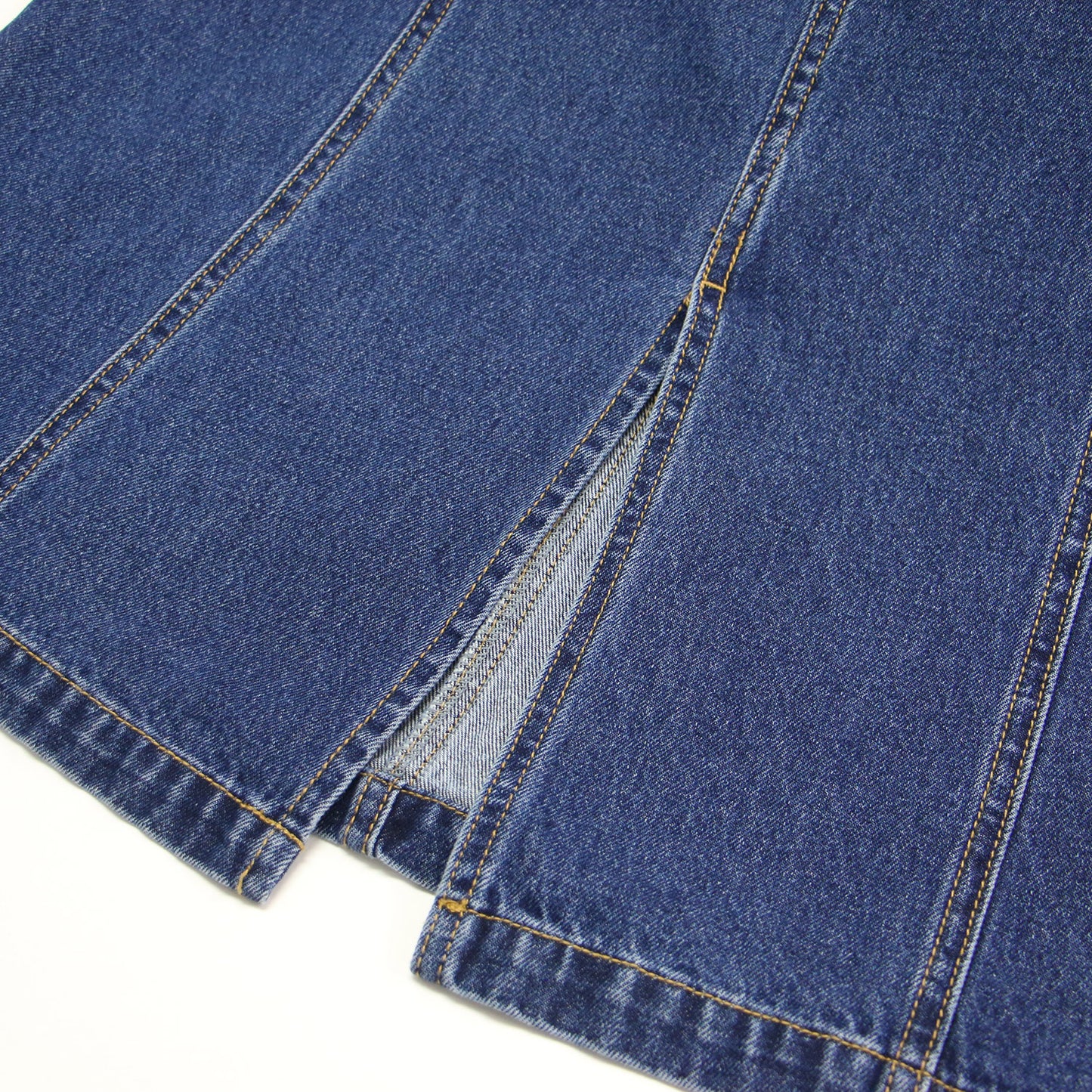 20春夏 デニム ベア ワンピース / ドレス ビスチェ ミモレ丈 タイト ギャザー コットン