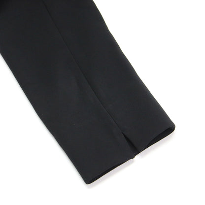 ダブルクロス Aライン フリルワンピース / ドレス 7分袖 ひざ丈 ボートネック ジップアップ ギャザー