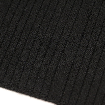 ボートネック リブ ニット フレア ワンピース / ドレス ニット 長袖 ロング丈 スリット