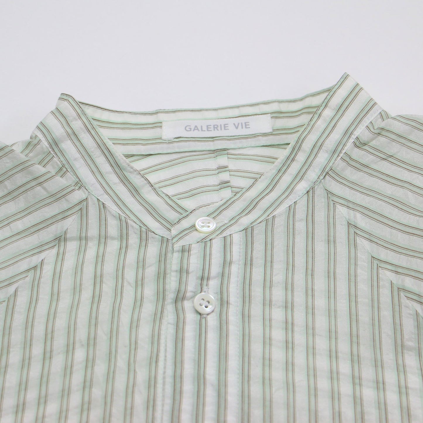 25秋冬 コットン シルク オーガンジー ワイドバランスシャツ / ブラウス 7分袖 ノーカラー ラグラン ワイド シアー