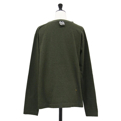 ゴートンくんベタッチプリントの908クレリック長袖Tシャツ / カットソー クルーネック 天竺 プリント ロゴ 刺繍 コットン