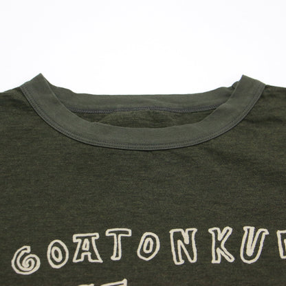 ゴートンくんベタッチプリントの908クレリック長袖Tシャツ / カットソー クルーネック 天竺 プリント ロゴ 刺繍 コットン