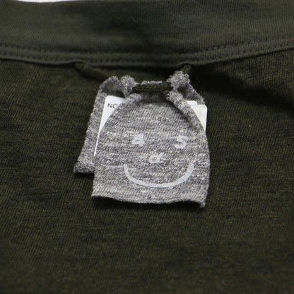 ゴートンくんベタッチプリントの908クレリック長袖Tシャツ / カットソー クルーネック 天竺 プリント ロゴ 刺繍 コットン