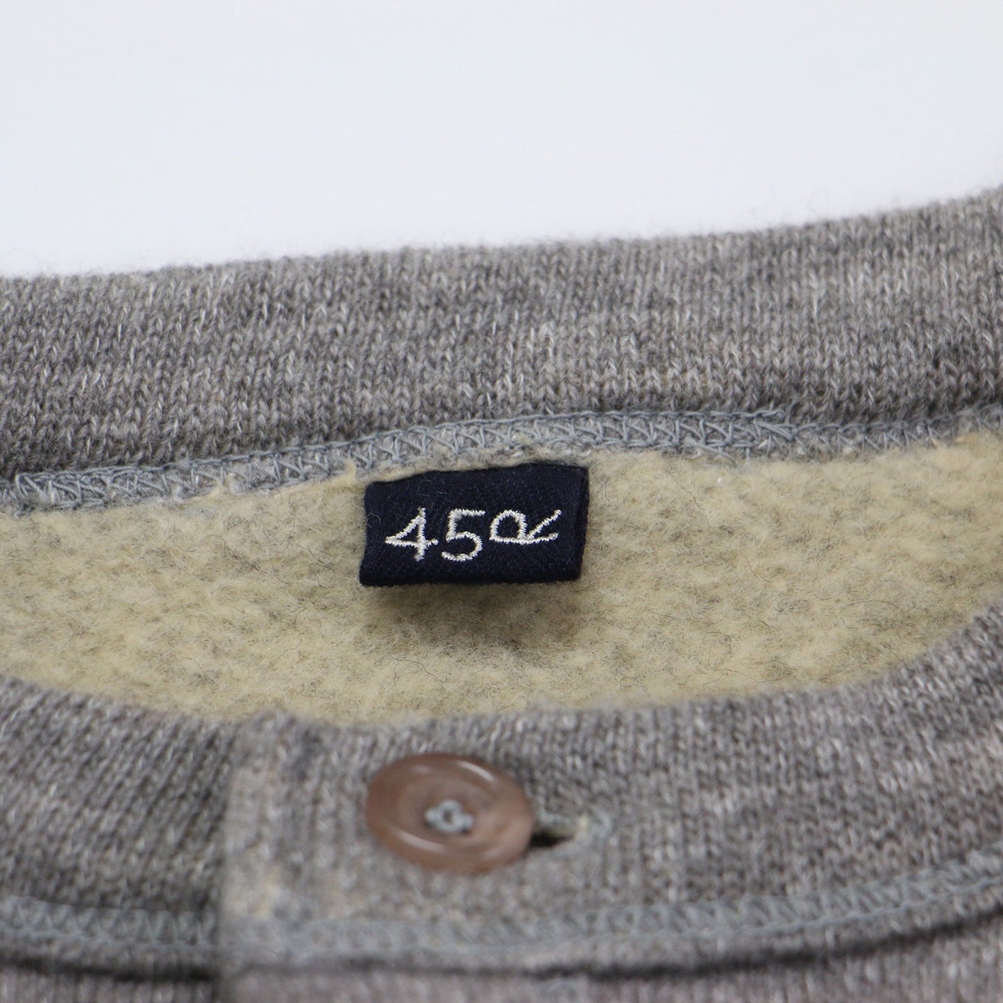 ウール裏毛のパフカーディガン / ニット ショート丈 クルーネック 長袖 コットン