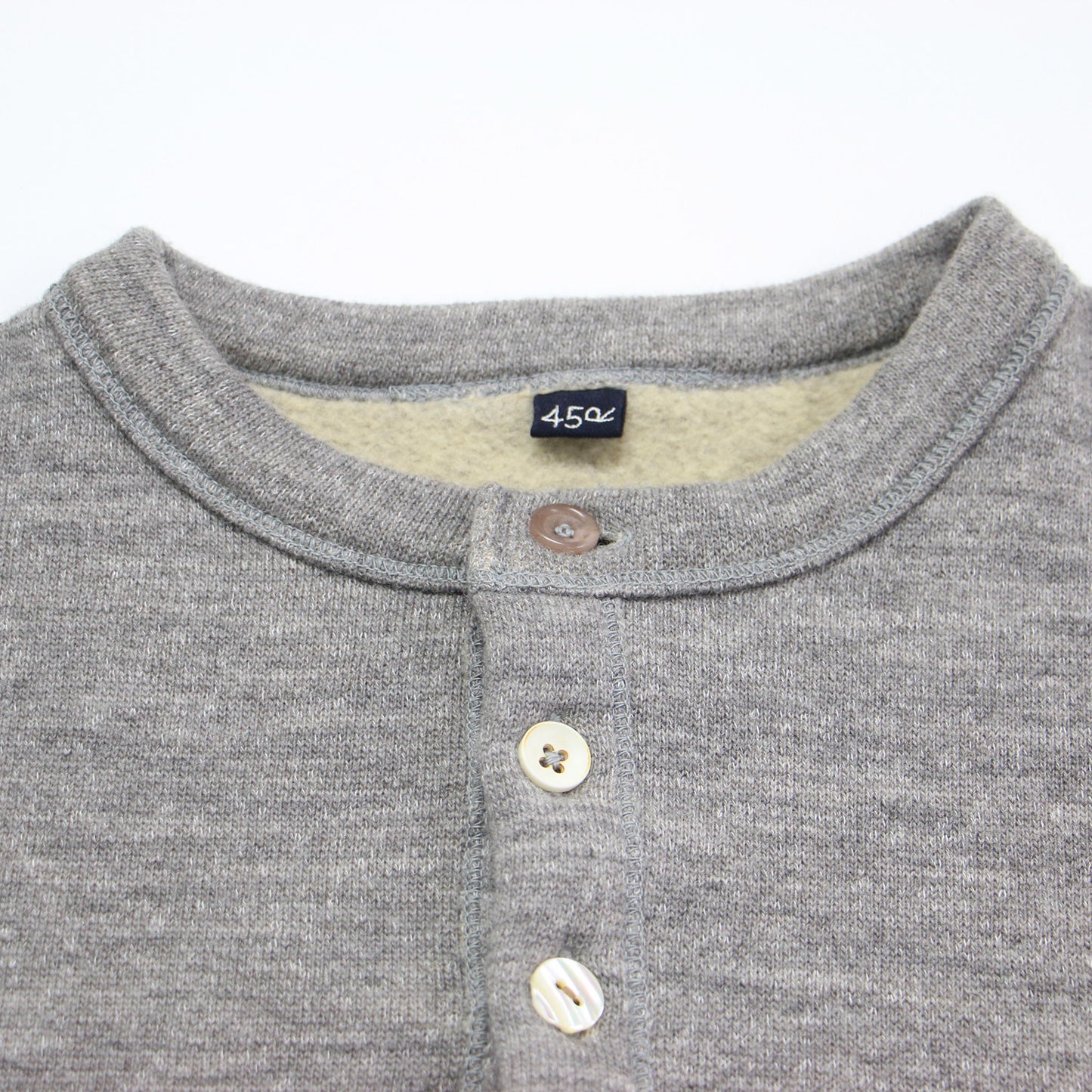 ウール裏毛のパフカーディガン / ニット ショート丈 クルーネック 長袖 コットン