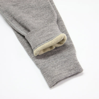 ウール裏毛のパフカーディガン / ニット ショート丈 クルーネック 長袖 コットン