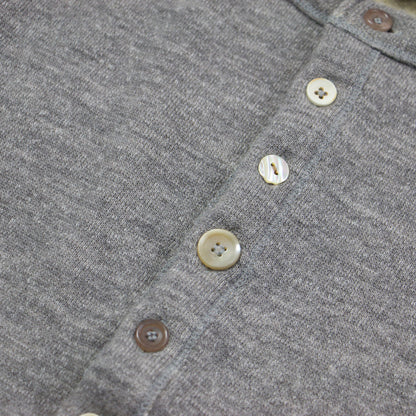 ウール裏毛のパフカーディガン / ニット ショート丈 クルーネック 長袖 コットン