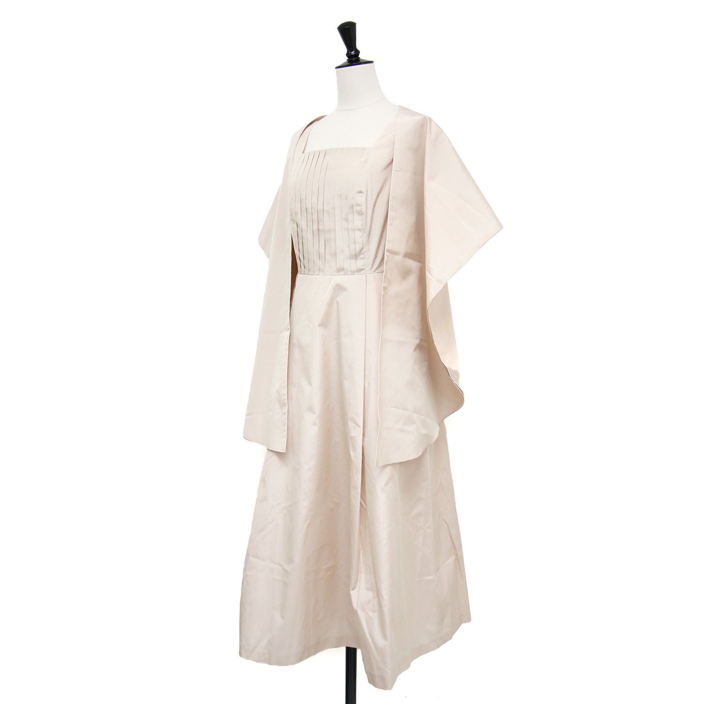 プリンセスタフタ ボレロ付き 結婚式ワンピース ドレス / ミディ丈 ロング丈 ノースリーブ フレア ショール