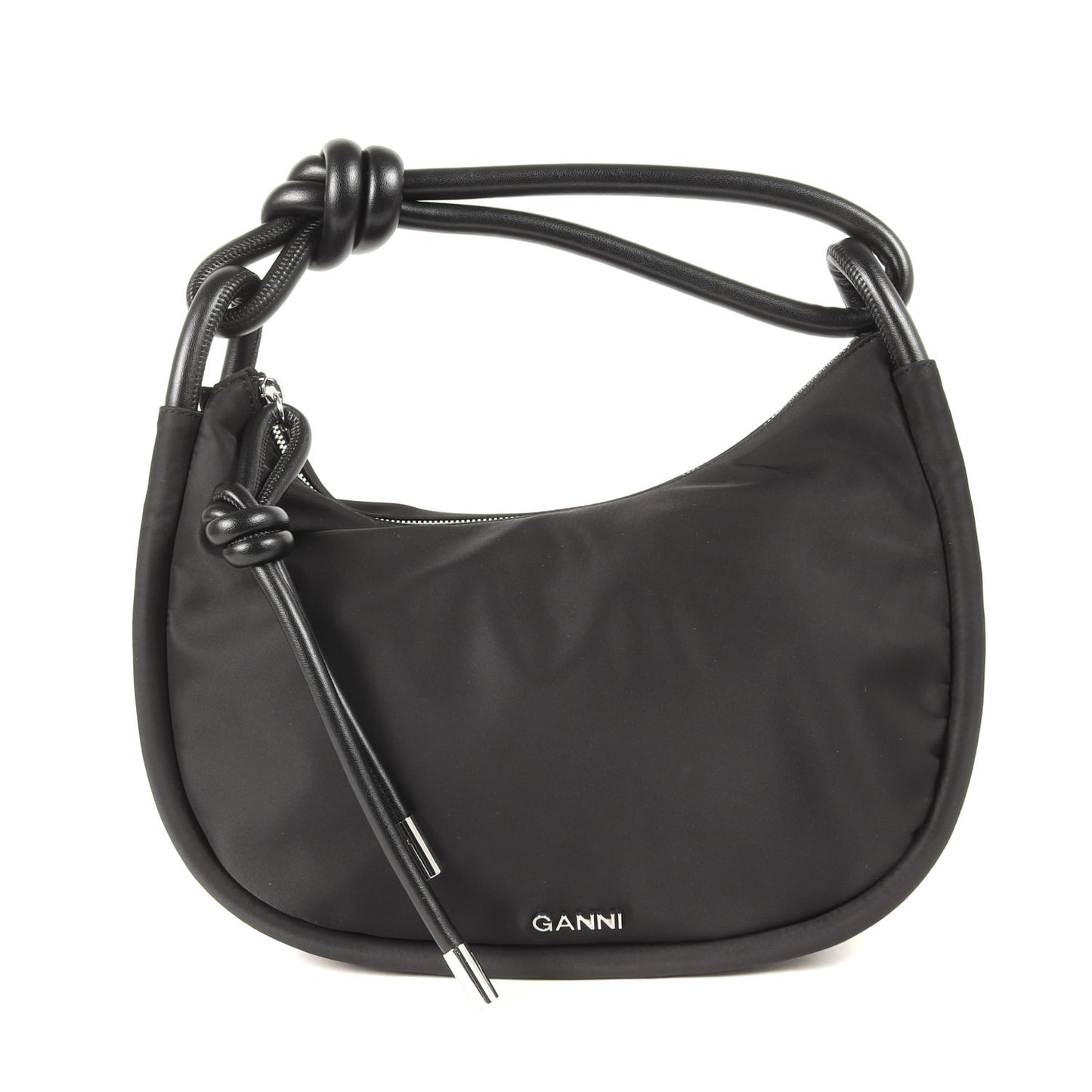 24春夏 メタルロゴ ナイロン ハンドバッグ / Knot Baguette 肩掛け レザー