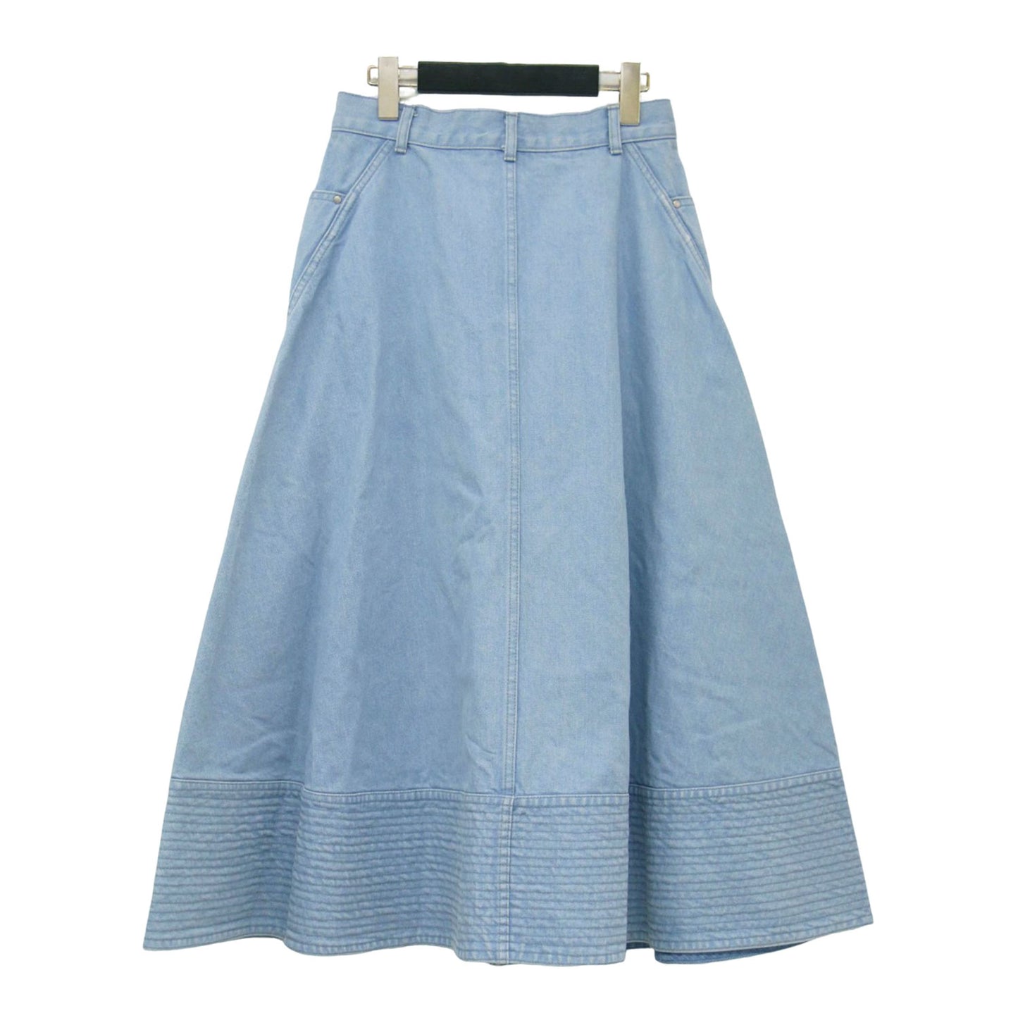 フロントボタン デニムスカート / フレア ロング丈 Aライン コットン