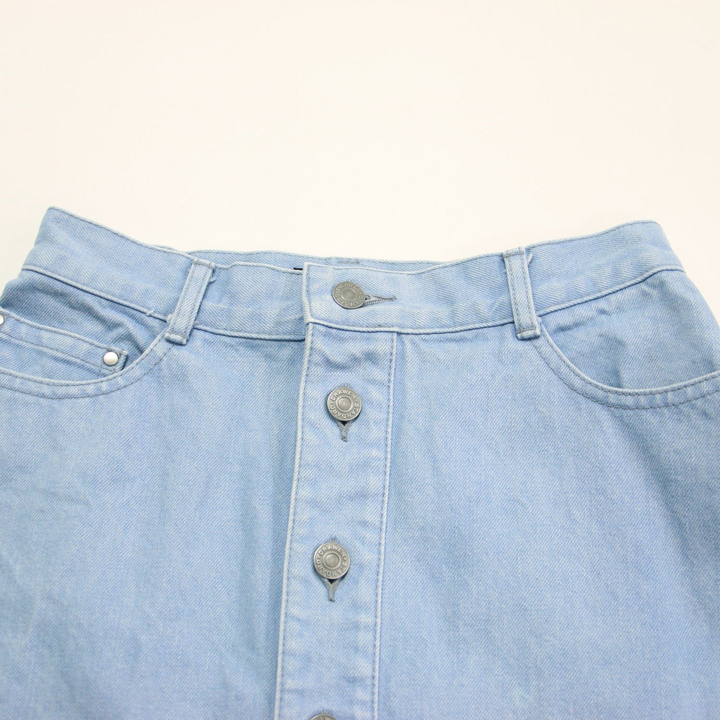 フロントボタン デニムスカート / フレア ロング丈 Aライン コットン