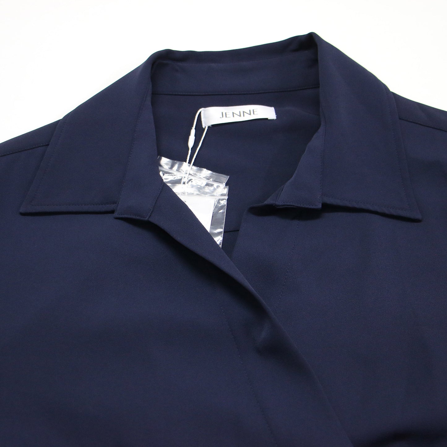 22春夏 カシュクール フレアワンピース / ドレス ロング丈 長袖 開襟 ウエストゴム ギャザー Aライン