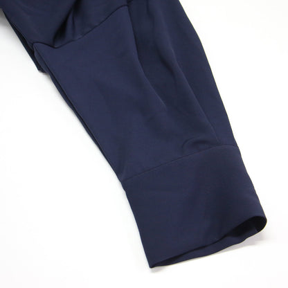 22春夏 カシュクール フレアワンピース / ドレス ロング丈 長袖 開襟 ウエストゴム ギャザー Aライン