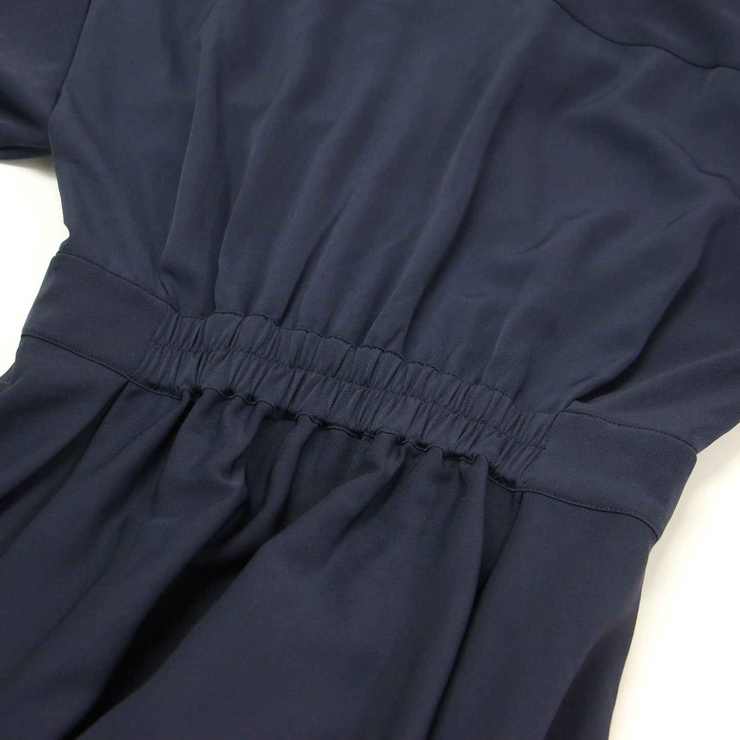 22春夏 カシュクール フレアワンピース / ドレス ロング丈 長袖 開襟 ウエストゴム ギャザー Aライン