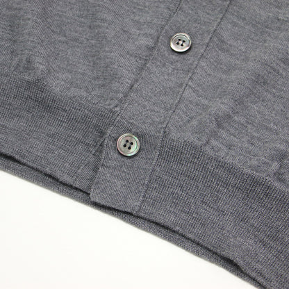 23秋冬 Vネック ショートスリーブ カーディガン / V-Neck Short Sleeve Cardigan ニット ハート ロゴ ハイゲージ ウール