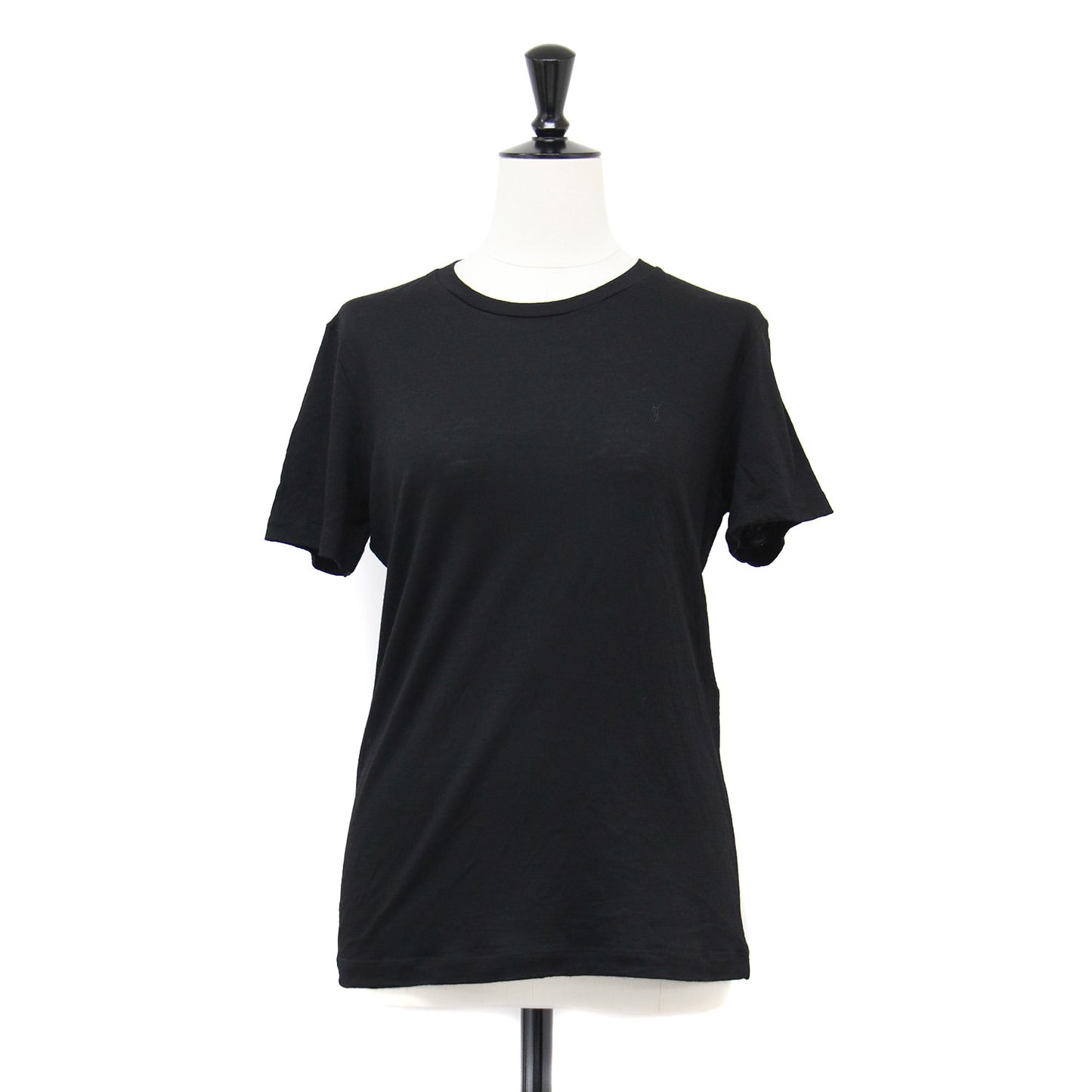 ロゴ 刺繍 モノグラム Tシャツ / カットソー 半袖 ラウンドネック ウールジャージ―