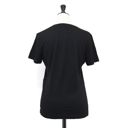 ロゴ 刺繍 モノグラム Tシャツ / カットソー 半袖 ラウンドネック ウールジャージ―