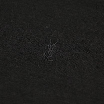 ロゴ 刺繍 モノグラム Tシャツ / カットソー 半袖 ラウンドネック ウールジャージ―