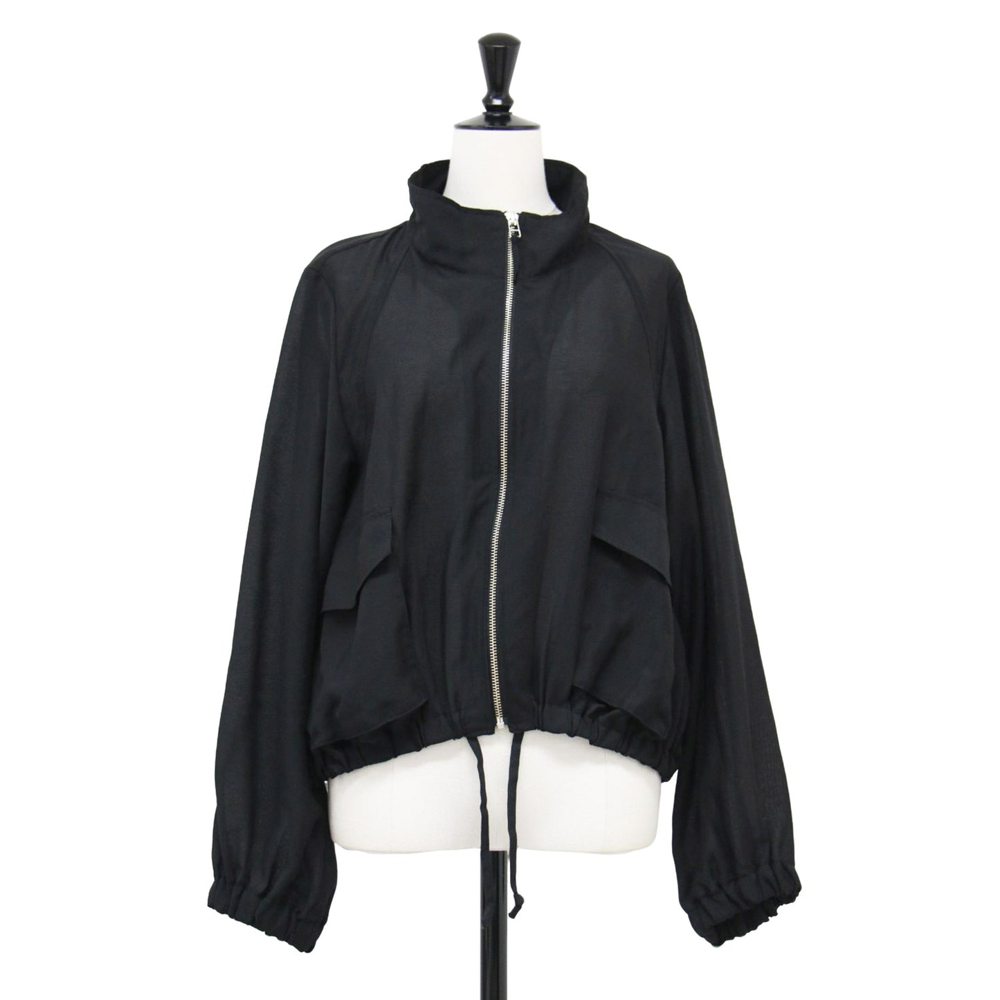 25春夏 シアー ジップ ブルゾン / SHEER ZIP BLOUSON 長袖 ハイネック ギャザー ワイド