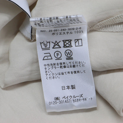 25春夏 ミューズサテン ボウタイ ブラウス / シャツ Vネック フレンチスリーブ スリット サテン