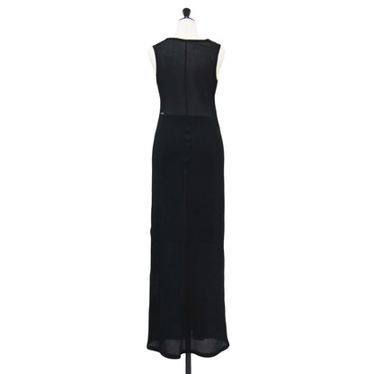 PEAS 25春夏 シフォン ワッフル ドレス / ワンピース ノースリーブ クルーネック Vネック 2WAY ハイゲージ コットン