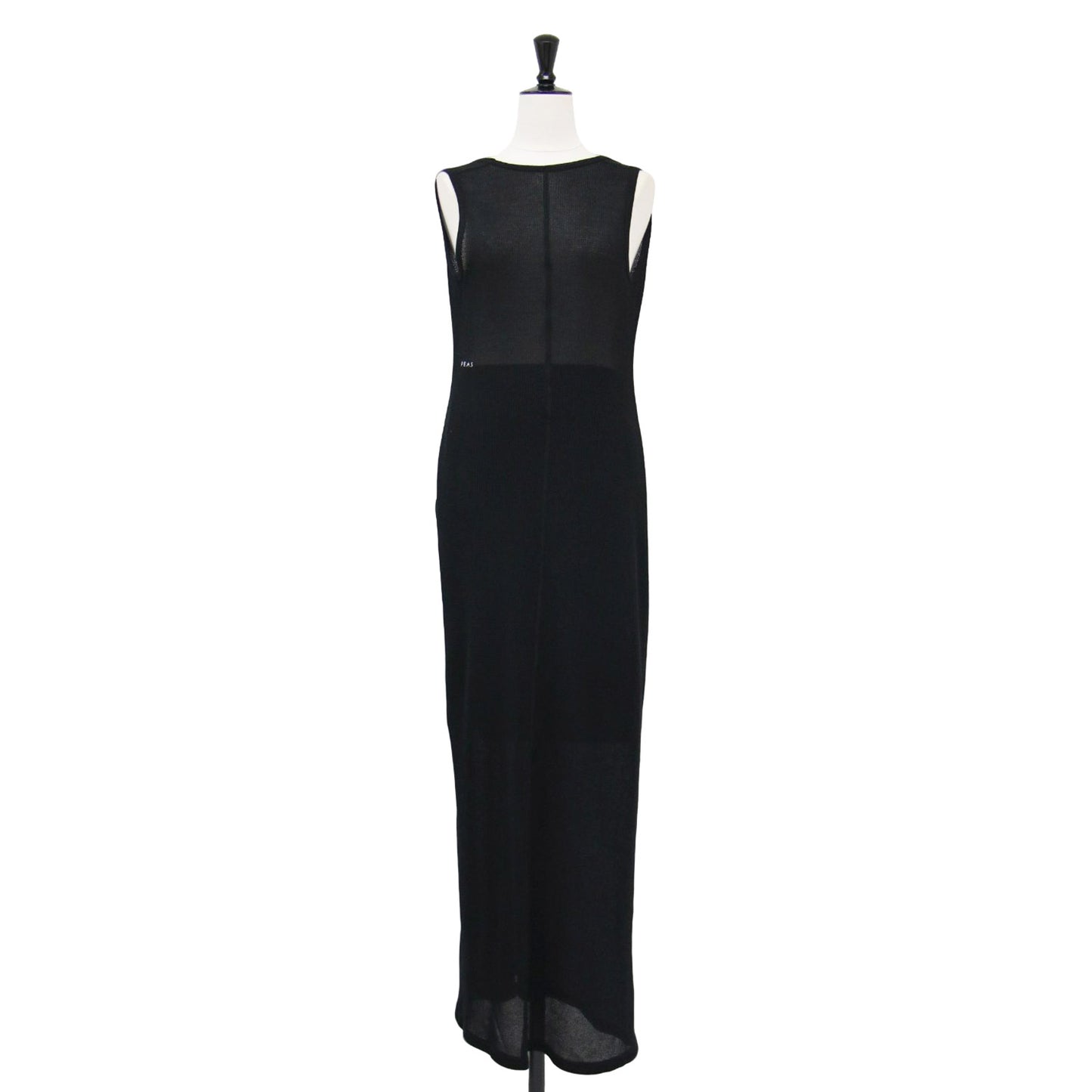 PEAS 25春夏 シフォン ワッフル ドレス / ワンピース ノースリーブ クルーネック Vネック 2WAY ハイゲージ コットン